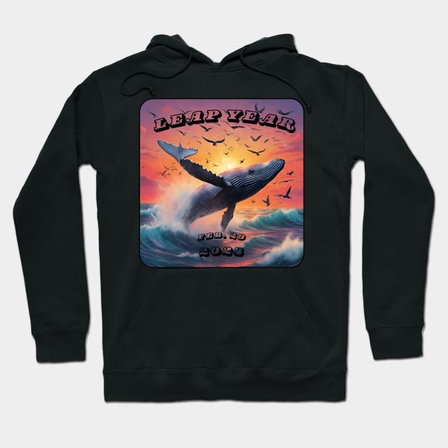 Leap Year and a leaping whale Hoodie by Spacetrap